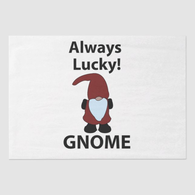 Gnome Always Lucky Gnome Tissue Paper (Front)