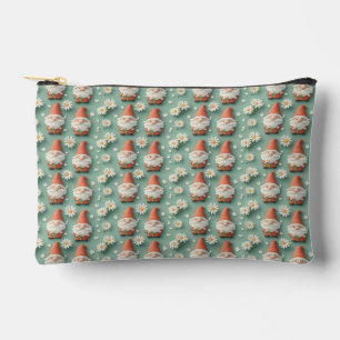 Gnome and Daisy Seamless Pattern Garden Design Accessory Pouch