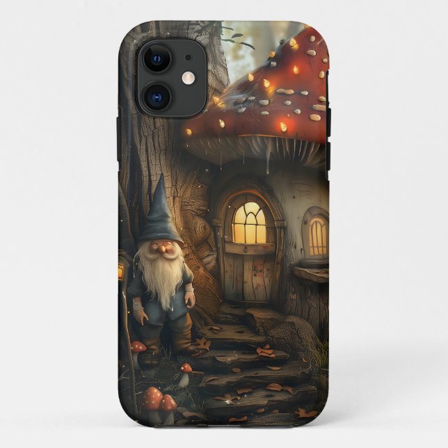Gnome and mushroom house design Case-Mate iPhone case (Back)