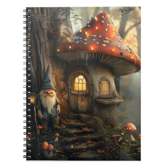 Gnome and mushroom house design notebook (Front)