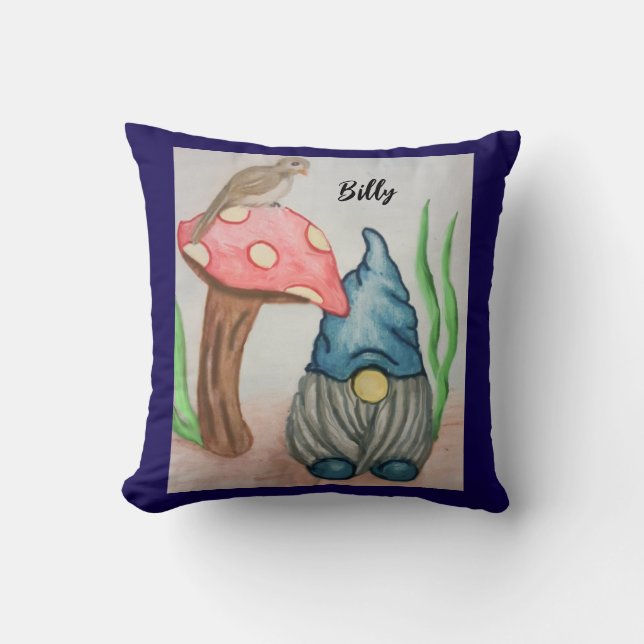 Gnome and Mushroom kid's pillow (Front)