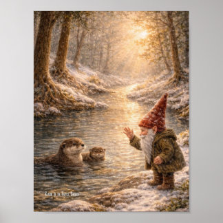 Gnome and Otter Poster