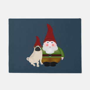 Gnome and Pug Door Mat