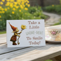Gnome and Sunflower Greeting Card