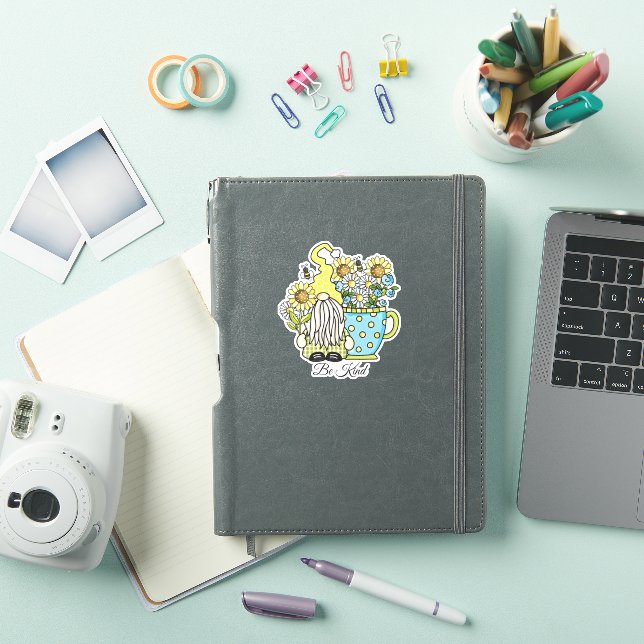 Gnome and sunflowers "be Kind" custom (iPad Cover)