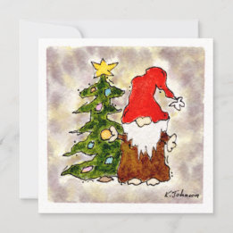 Gnome and Tree Christmas Card