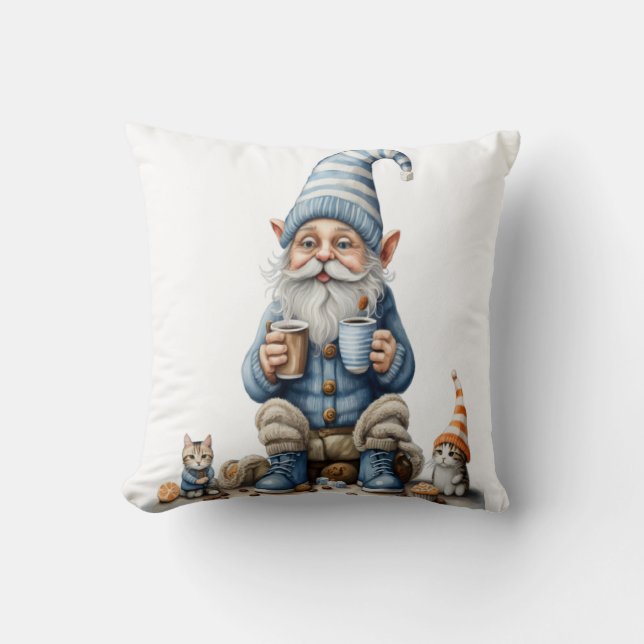 Gnome and winter season  cushion (Front)