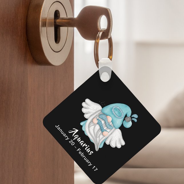 Gnome Aquarius Astrology Sign Angel Keychain (Gnome Aquarius Astrology Sign Angel Keychain)