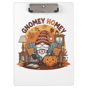 Gnome at home seasonal pumpkin design clipboard