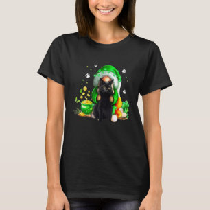 Gnome Black Cat Shamrock St Patricks Day Kitten Gi T-Shirt
