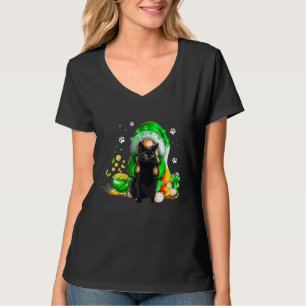 Gnome Black Cat Shamrock St Patricks Day Kitten Gi T-Shirt