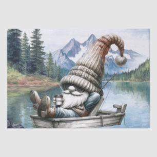 Gnome Boat Coffee Fishing Tissue Paper