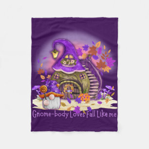 Gnome-body loves fall like mne fleece blanket