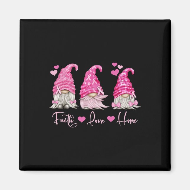 Gnome Breast Cancer Awareness  Magnet (Front)