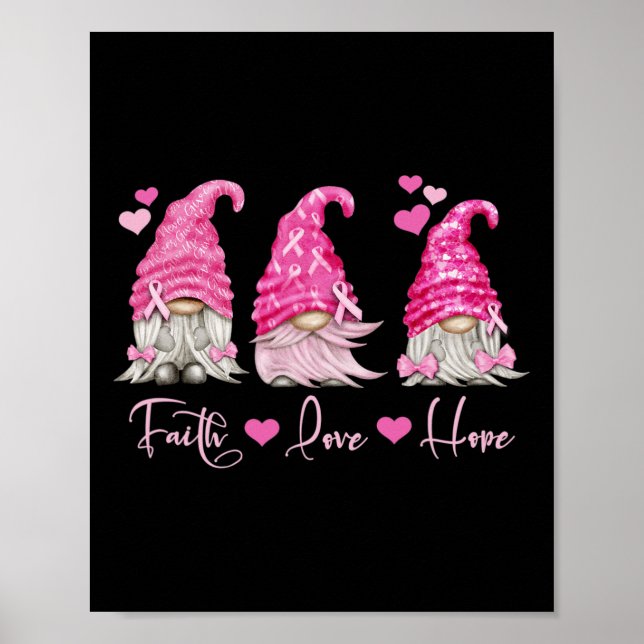 Gnome Breast Cancer Awareness  Poster (Front)