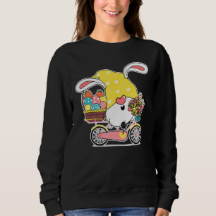 Gnome Bunny Ears Rabbit On Bike Bicycle Cycling Ea Sweatshirt