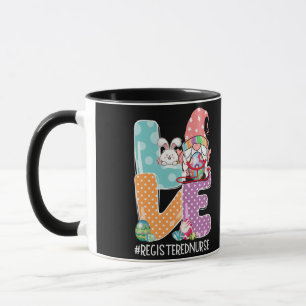 Gnome Bunny Registered Nurse Easter Christians Mug