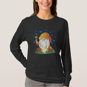Gnome Butterfly Spring Flower Summer Gnomes T-Shirt