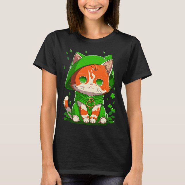 Gnome Cat St Patricks Day Kids Toddler Girl Boy  2 T-Shirt (Front)