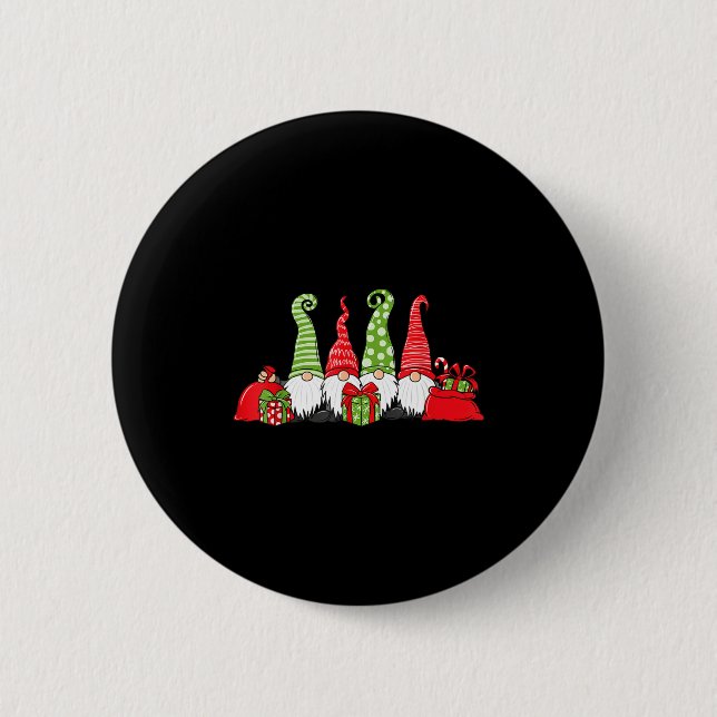 Gnome Christmas  6 Cm Round Badge (Front)