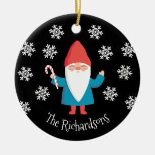 Gnome Christmas  Ceramic Tree Decoration