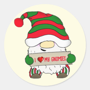 Gnome Christmas Classic Round Sticker