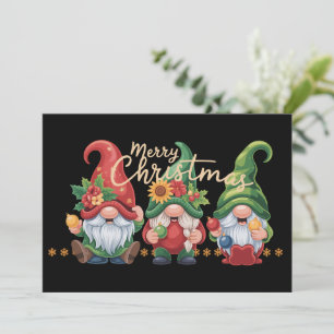 Gnome Christmas Gnomes Merry Christmas Xmas  Holiday Card