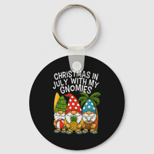 Gnome Christmas In July With My Gnomies Summer Vac Key Ring