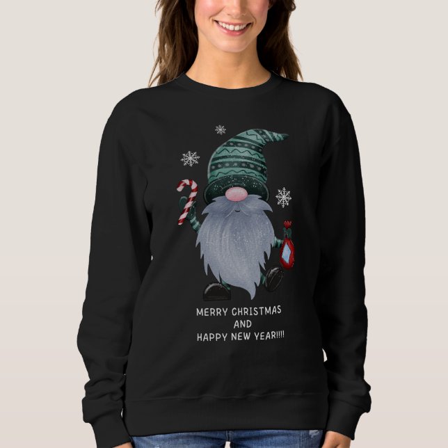 Gnome Christmas Novelty blk Sweatshirt (Front)