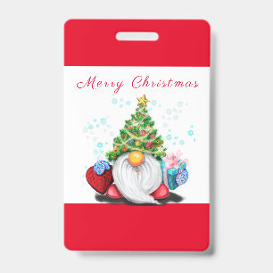 Gnome Christmas Party Badge ID Badge