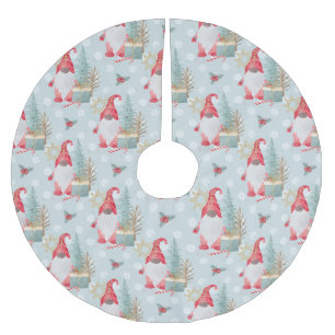 Gnome Christmas Pattern Brushed Polyester Tree Skirt