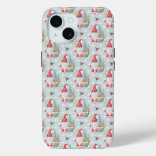 Gnome Christmas Pattern iPhone 15 Case