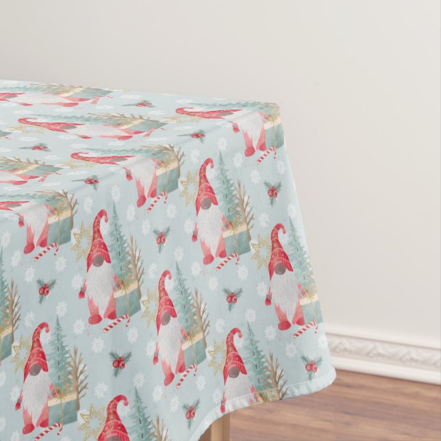 Gnome Christmas Pattern Tablecloth (In Situ)