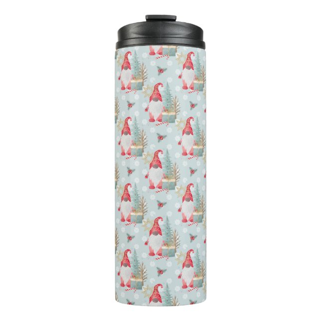 Gnome Christmas Pattern Thermal Tumbler (Front)