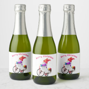 Gnome Christmas Sparkling Wine Labels