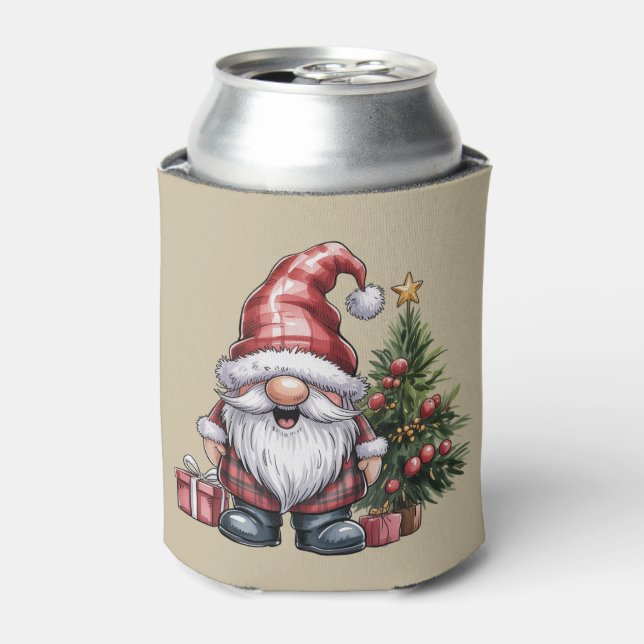 Gnome Christmas Winter Season Gnomes Lover Holiday Can Cooler (Can Front)