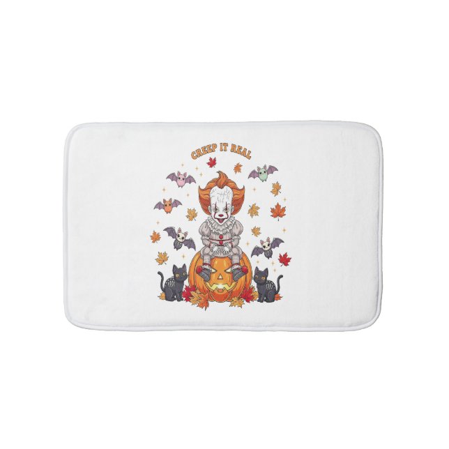 Gnome Cute Pumpkin Halloween Bath Mat (Front)