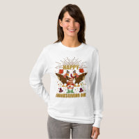 Gnome Dabbing Turkeys Thanksgiving Day Long Sleeve