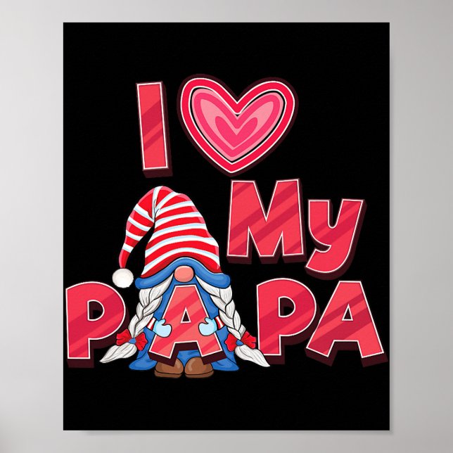 Gnome Dad USA flag pattern fathers day design Poster (Front)