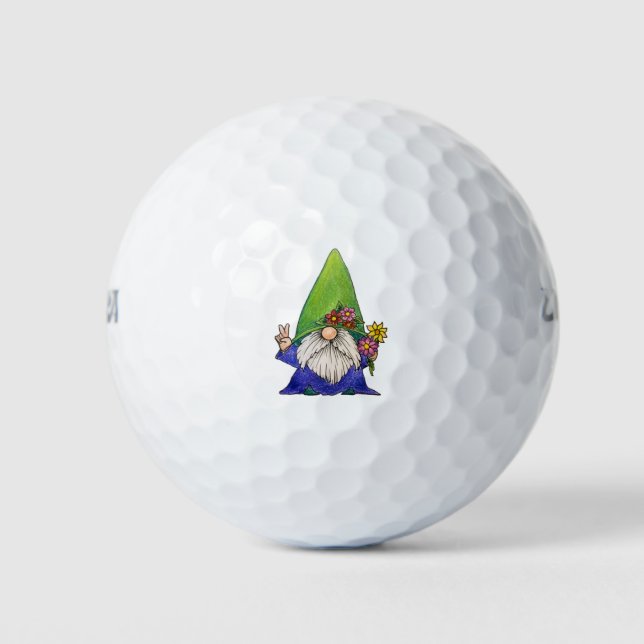 Gnome Day Hippy Golf Balls (Front)