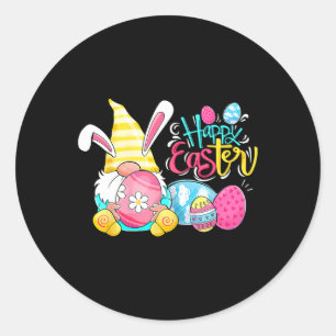 Gnome Easter Egg Hunt Gnomes Bunny Happy Easter Da Classic Round Sticker