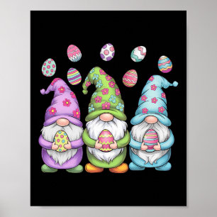 Gnome Easter Girls Women Kids Egg Hunt Happy Easte Poster