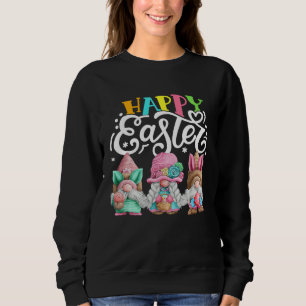 Gnome Easter Hug Egg Bunny Gnome Spring Gnomies Ha Sweatshirt