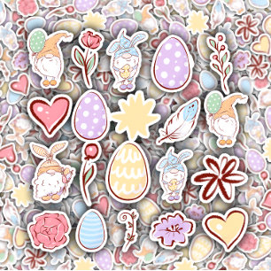 Gnome Easter Stickers Set Die-Cut Sticker