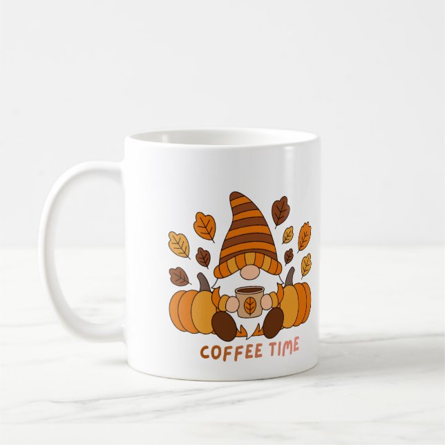 Gnome Enjoying Coffee Time on a  Mug (Left)