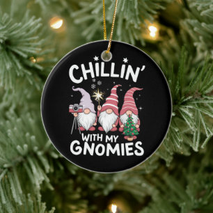 Gnome Family Christmas Chillin With My Gnomies Ceramic Tree Decoration