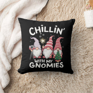 Gnome Family Christmas Chillin With My Gnomies Cushion