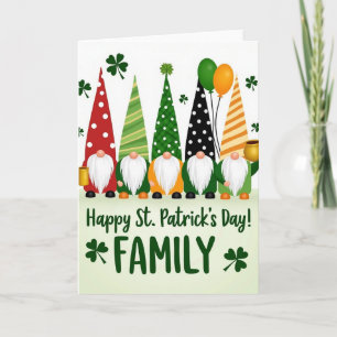 Gnome Family Happy St Patricks Day Card