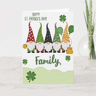Gnome Family St Patricks Day Card