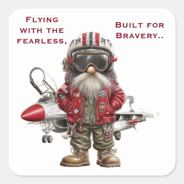 Gnome Fearless Flight Tribute  Square Sticker (Front)